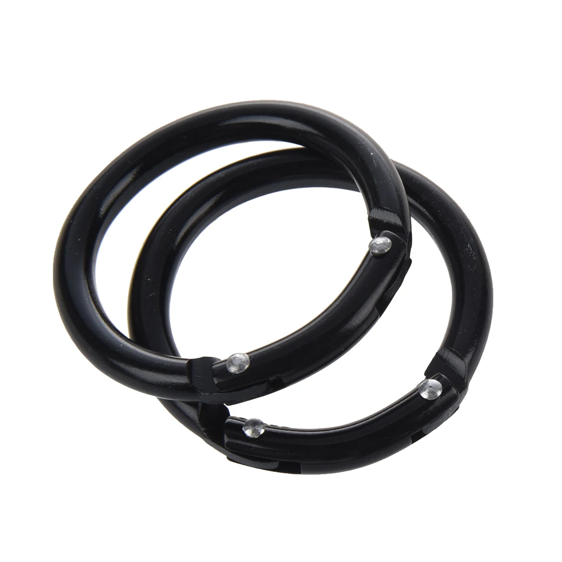 Кемпинг пружинный зажим алюминиевый круглый портативный мини-Карабин Крюк Черный 2 шт - Цвет: Black