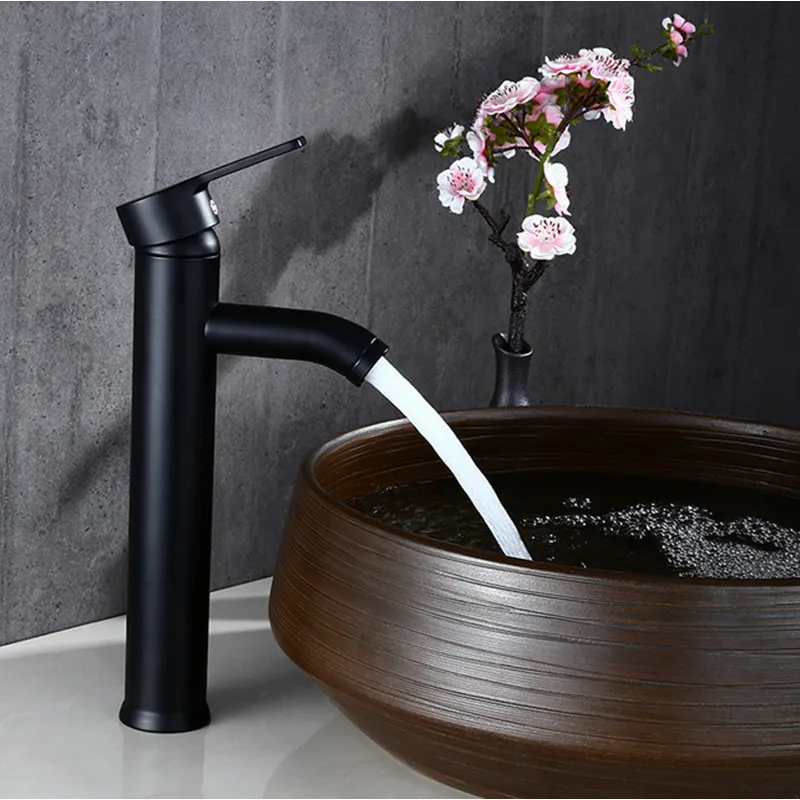 Kaufen Freies Verschiffen Biggers Schwarz Farbe Edelstahl Bad Becken Wasserhahn Einzigen Griff Kalt Und Warmwasser Mischer