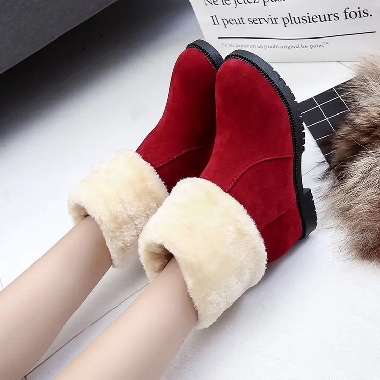 

2018 Womens Boots Ladies Soft Flat Mid Shoes Woman Female Suede Leather Lace-Up Boots Women Winter Shoes 3 colors 35-40 B1265