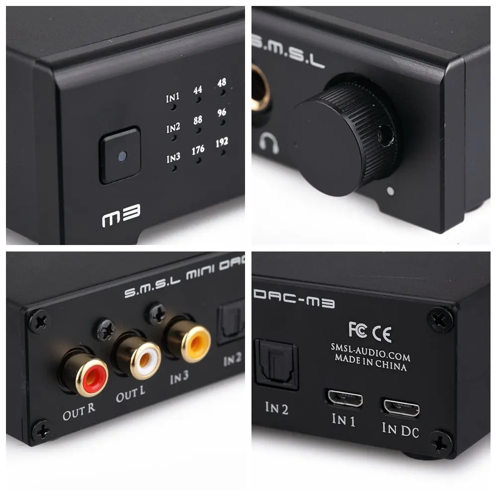 SMSL M3 USB DAC AMP Многофункциональный оптический коаксиальный усилитель для наушников Портативный USB питание аудио декодер портативный DAC конвертер