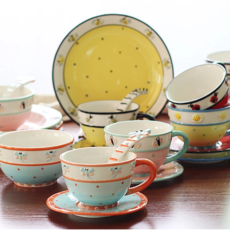 Buy Little Gnat Dinnerware Set Coffee Cup With Spoon Korean Plates Afternoon