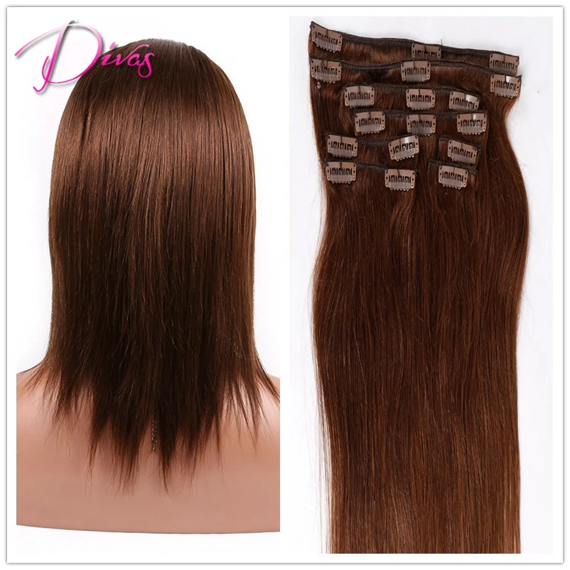 Natural font b straight b font font b hair b font Clip in font b Hair