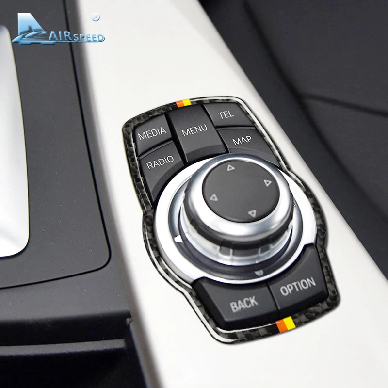  Airspeed Car Carbon Fiber for BMW Multimedia Button Frame Cover Knob Trim for F10 F20 F30 F34 F07 F