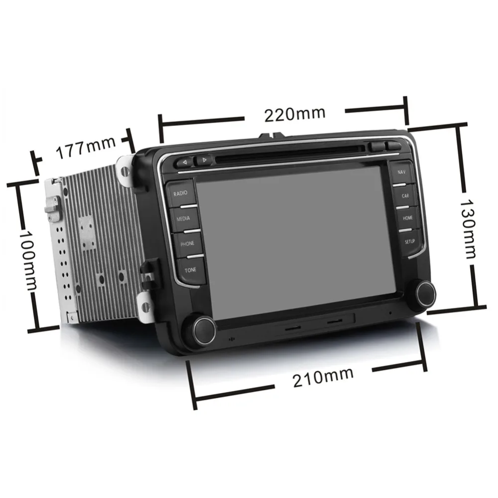 Clearance D-NOBLE 2 Din 7 Inch Android 7.1 Car DVD Player GPS Navigation Car Radio Stereo FM RDS WIFI 3G Bluetooth for VW CC Passat Golf 2
