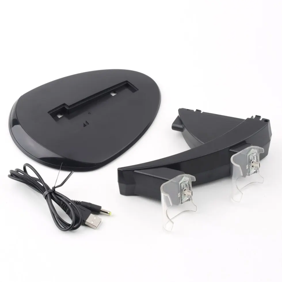 

10PCS Black PVC Dual USB Charging Dock Station Stand for PS4 Controller