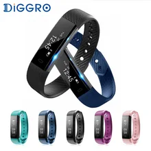 ID115 HR Diggro Smart Bracelet Heart Rate Monitor Activity Tracker Smart Band Waterproof Wristbands For IOS Android VS Fitbit