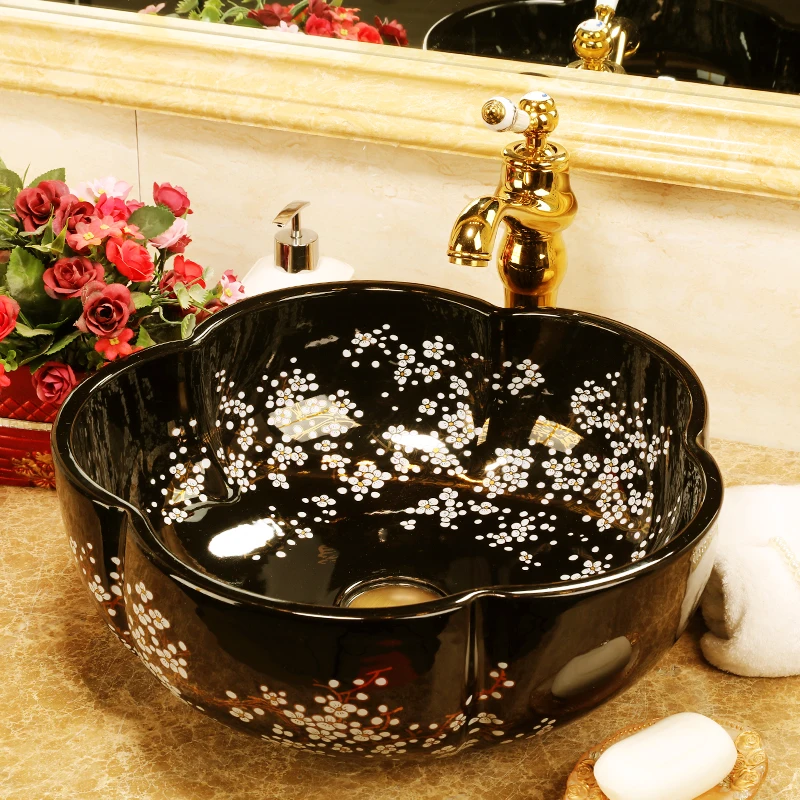China Artistic Procelain Handmade Europe Vintage Ceramic Lavabo Bathroom Sink Counter top chinese ceramic wash basin sinks (2)