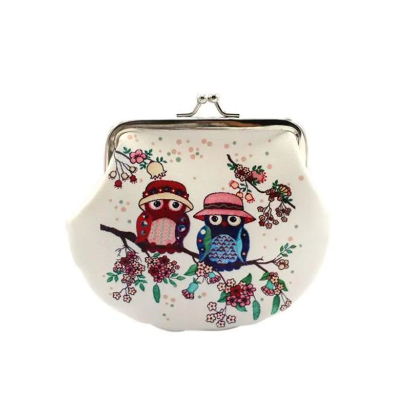 

Fashion Vintage Couple Purse Owl Lovely Leather Small Hasp Purse Clutch Wallet Girl Portable Bag Pouch Key Card Purse Sac Femme