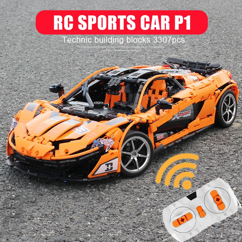 

3307pcs Technic the MOC-16915 Orange Super Racing P1 RC Car Set Building Blocks Bricks Kids Toys Car Model Boy Christmas Gift
