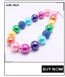 MHS. SUN Модное Длинное жемчужное ожерелье для девочек, яркое детское массивное ожерелье с бусинами ручной работы для малышей, массивное ювелирное изделие, подарок