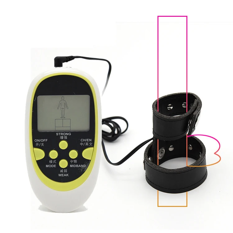 Electric Shock Sex PU Leather Penis Rings E-stimulate Massage Kits Cock Extender Ring Adult Toys For Men |