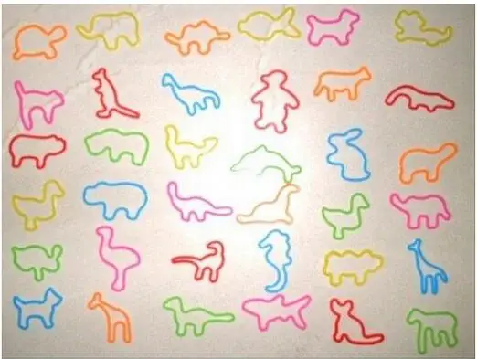 12 формы в виде животных силиконвые резинки для детей 240 шт Рождественский подарок милая свинья курица собака полосы