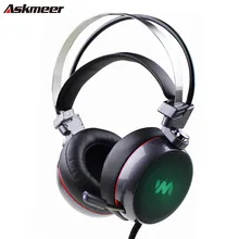 Новый askmeer глубокий бас игровая стереогарнитура Over-Ear компьютерных игр наушники с микрофоном дыхание свет для ПК Геймер