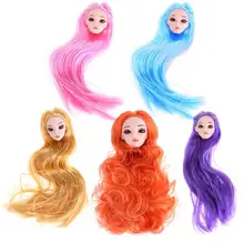Cabeças de Boneca de Cabelo Longo Olhos 3D Figura Feminina Bolo Assando Molde Fêmea Cabeças de Boneca DIY acessórios da Boneca de Brinquedo