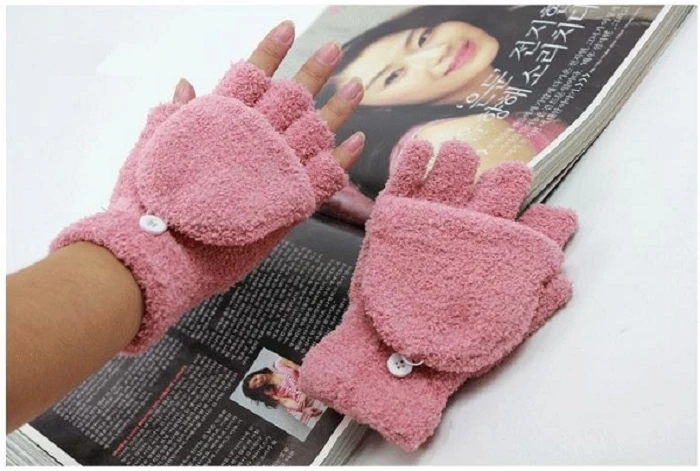 Шерстяные теплые толстые перчатки без пальцев мужские переплетенные открытые перчатки для пальцев в зимний нейтральный плюс Теплые