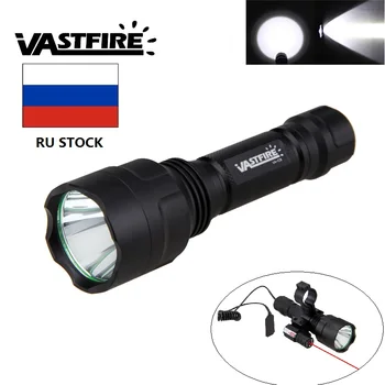 

Tactical Flashlight 1000 lm XML T6 LED Light Torch with Flashlight Mount for Hunting+Pressure Switch+Battery+Charger