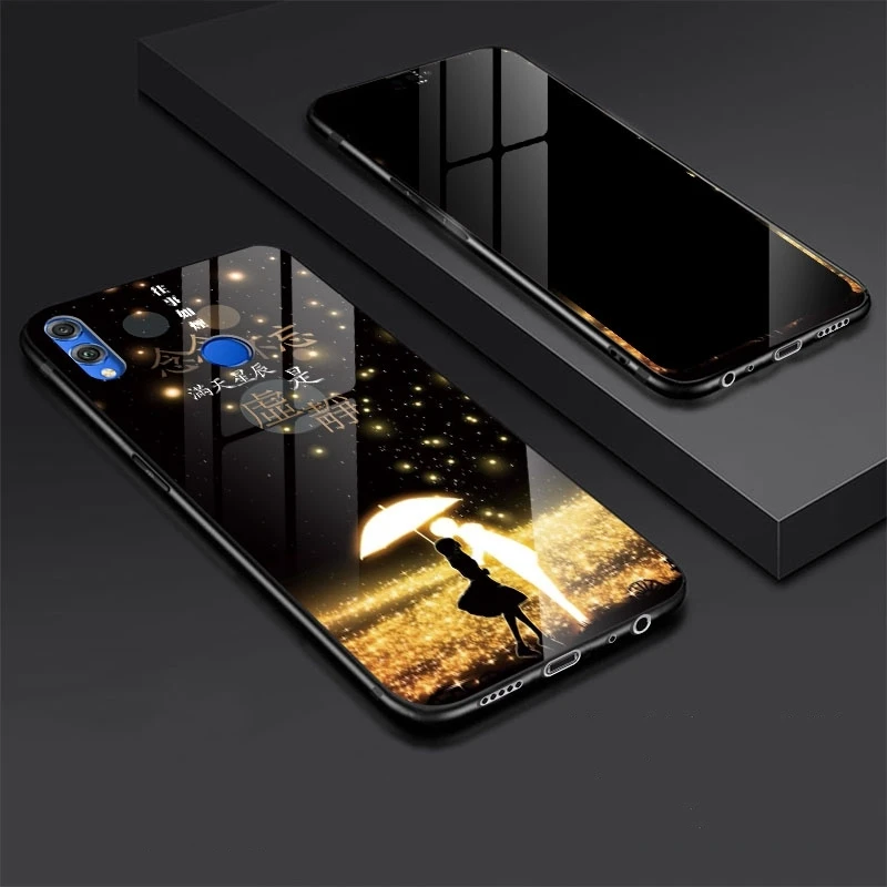 Tempered Glass Case For Huawei Honor 8X Cover Cartoon Shockproof  Glossy Cover for Huawei Honor 8X Tempered Glass Protector (2)