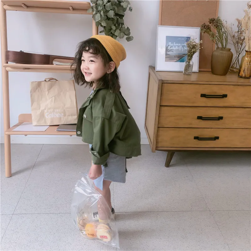 

2019 Spring New Arrival clothing sets Korean style pure color cotton fashion jacket with vest dress suit for cool baby girls