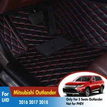 Автомобильные коврики для Mitsubishi Outlander 5 мест 2016 2017 2018 автомобильные аксессуары для интерьера кожаные Коврики для автомобиля-Стайлинг LHD