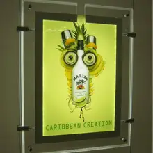 Висит Crystal LED фото Рамки, подсветкой тонкий акрил световой короб для рекламы A2 размер