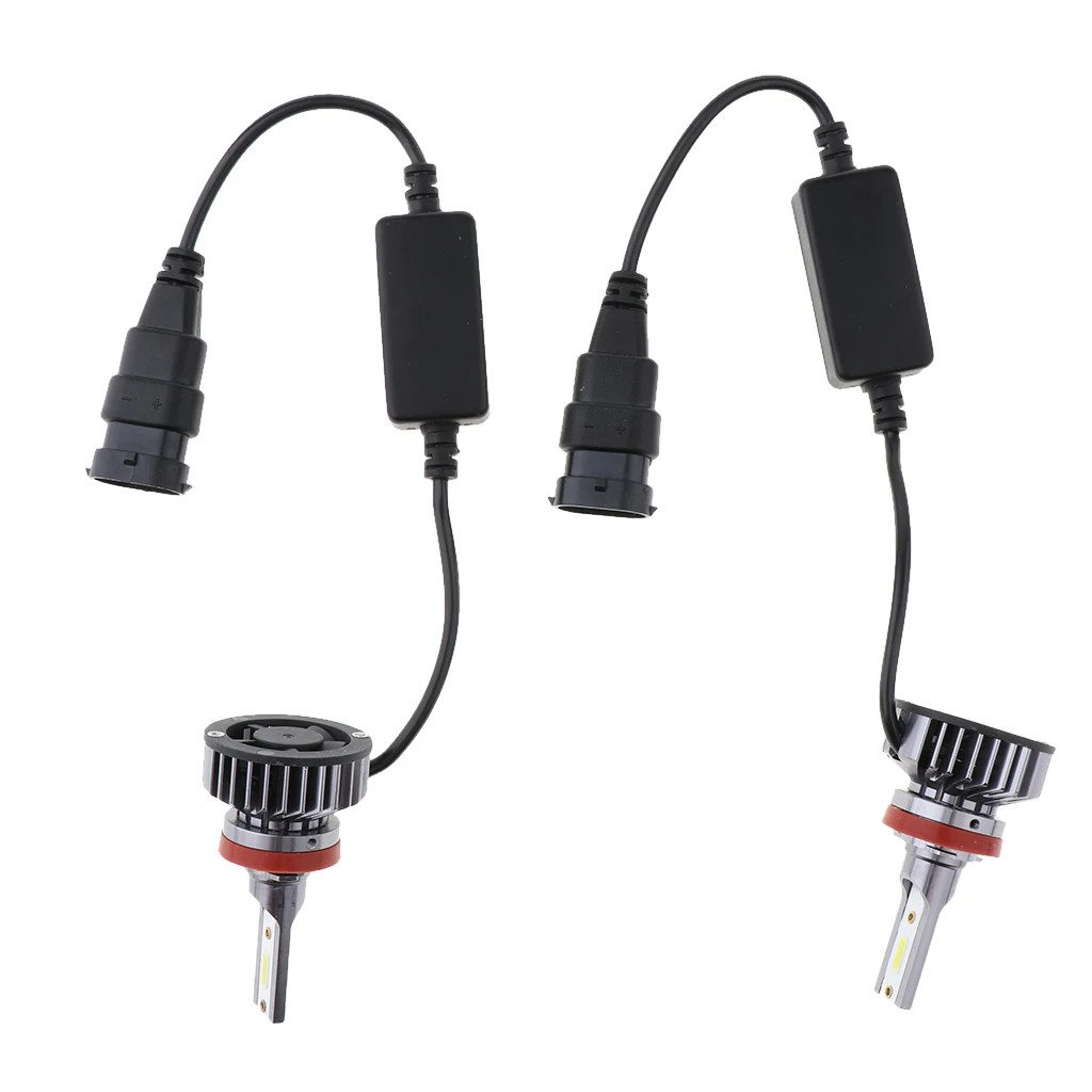 

2 Pcs 40*40*70mm LED Headlight Bulbs All-in-One Conversion Kit H11 8000Lm 6500K Cool White Auto Headlights DC9V-32V Led Light