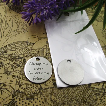 

20pcs--"my sister for ever my friend"stainless steel charms 5 styles for choosing DIY Charms for necklace bracelets