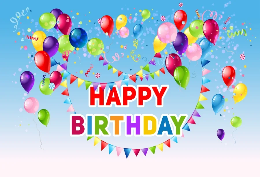 

Laeacco Birthday Party Photography Background Balloon Ribbon Portrait Scene Baby Children Photographic Backdrop For Photo Studio