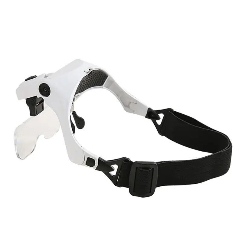 Glasses Magnifier Glass, 5 Lens Loupe Eyewear Magnifier With Led Lights Lamp,Headband Led Magnifying Glass For Reading