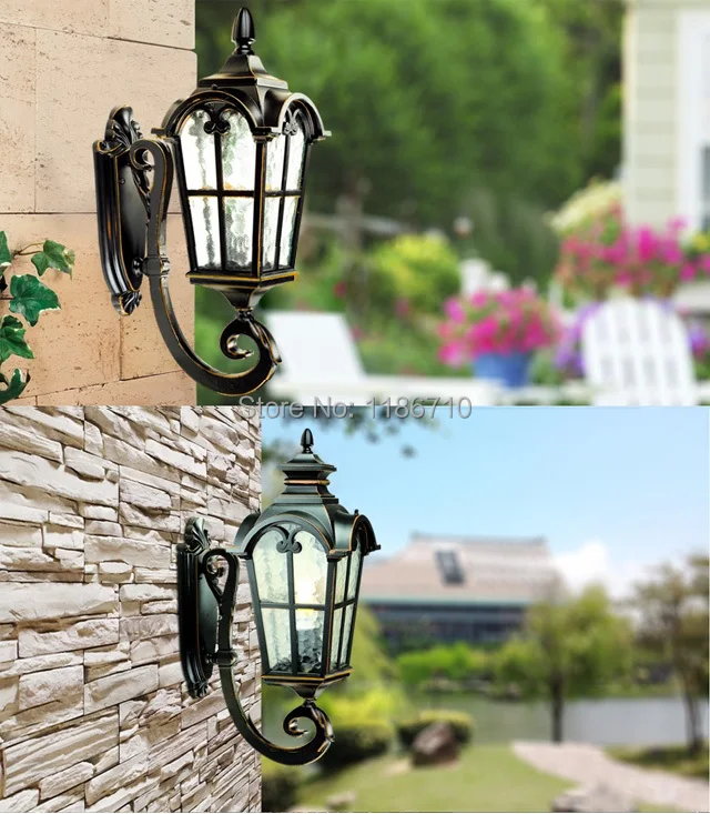 Европейский стиль высокая-конец вверх Водонепроницаемая настенная лампа наружная лампа садовые огни винтажная настенная лампа содержит светодиодный светильник