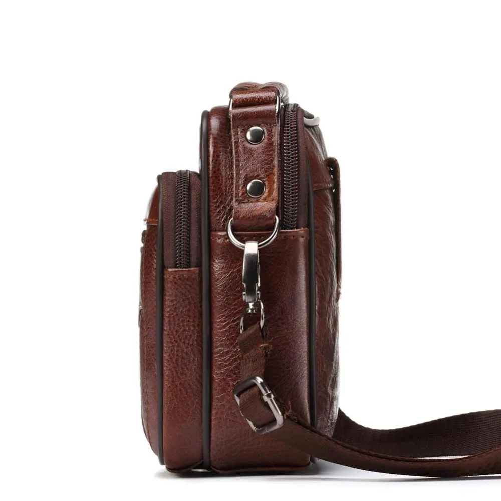 FUZHINIAO Genuine Cow Leather Messenger Bag Men Handbag Chest Crossbody Shoulder Bag Tas Business Small Male Bolsas Sac Brown FUZHINIAO Genuine Cow Leather Messenger Bag Men Handbag Chest Crossbody Shoulder Bag Tas Business Small Male Bolsas Sac Brown