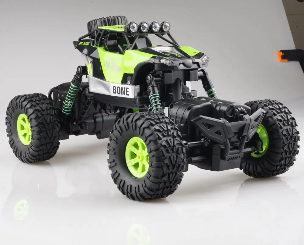 GizmoVine 2,4 г 4WD RC автомобиль двойные двигатели Bigfoot автомобиль дистанционного Управление игрушки 1/16 Водонепроницаемый RC Desert багги грузовик грязи велосипед для детей - Цвет: Зеленый