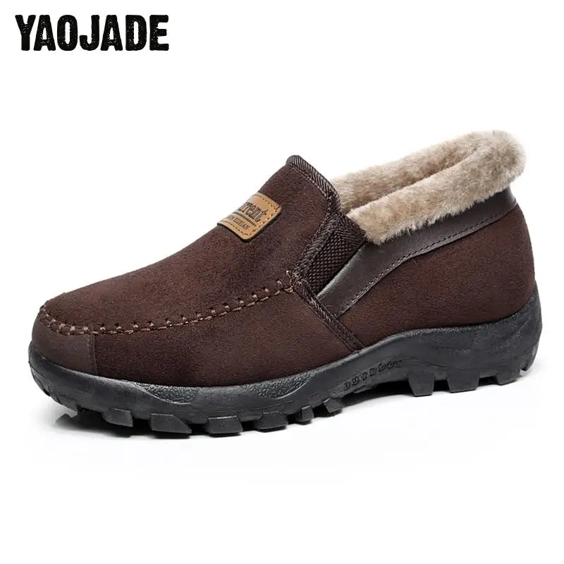 Comprar Botas de nieve para hombre de nueva moda 2017, botas de piel de gamuza súper cálidas, botas para hombre, zapatos de trabajo, zapatos de padre de invierno para amantes al aire libre