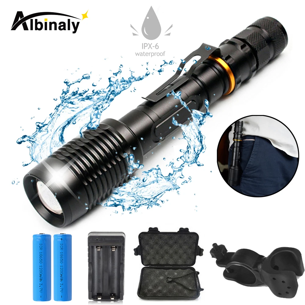 

Super bright bicycle light 5 light mode LED bike light LED waterproof support zoom by 18650 battery powered for night riding