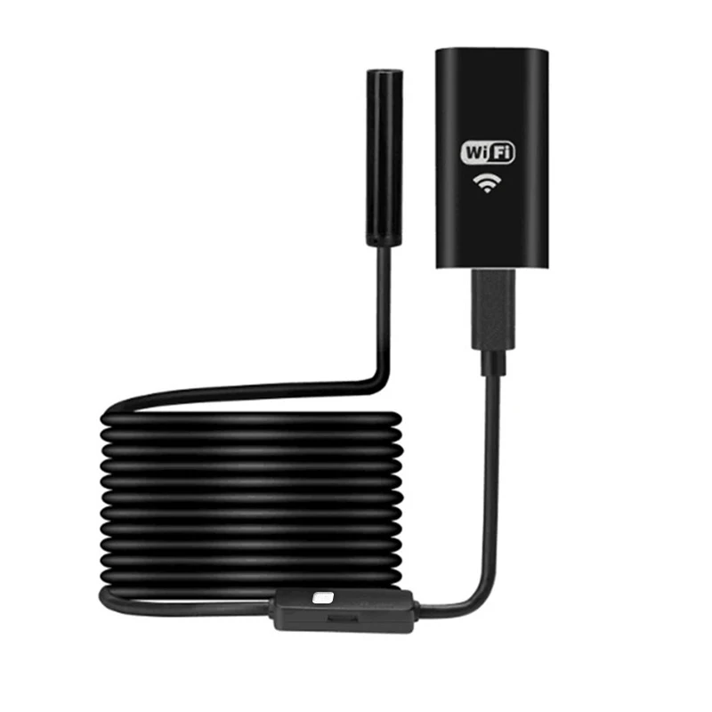 Wifi эндоскоп камера Мини водонепроницаемая мягкая проверка кабеля 8 мм 1 м USB