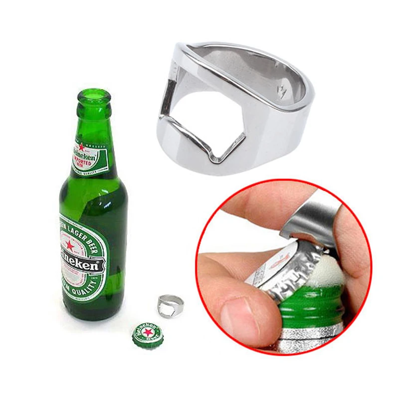 Wholesale Unique Stainless Steel Bottle Opener Portable Finger Ring Can