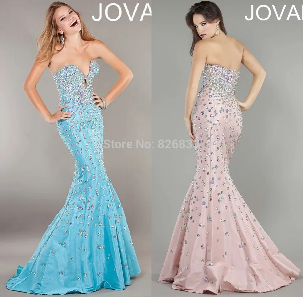 baby pink fishtail prom dress