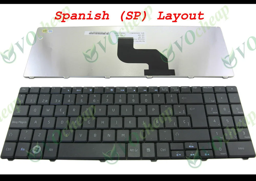 Новая клавиатура для ноутбука Acer Aspire 5516 5517 7715Z eMachines E625 черная Испанская версия