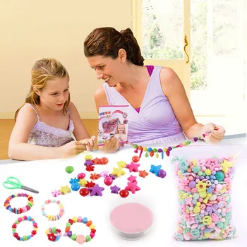 

Bulk Fashion Beaded toys For Girl Ma Caron DIY Bracelet Toys Jewelry Making Kids Hama Beads Educational 3D Puzzle Beads Toys 1KG