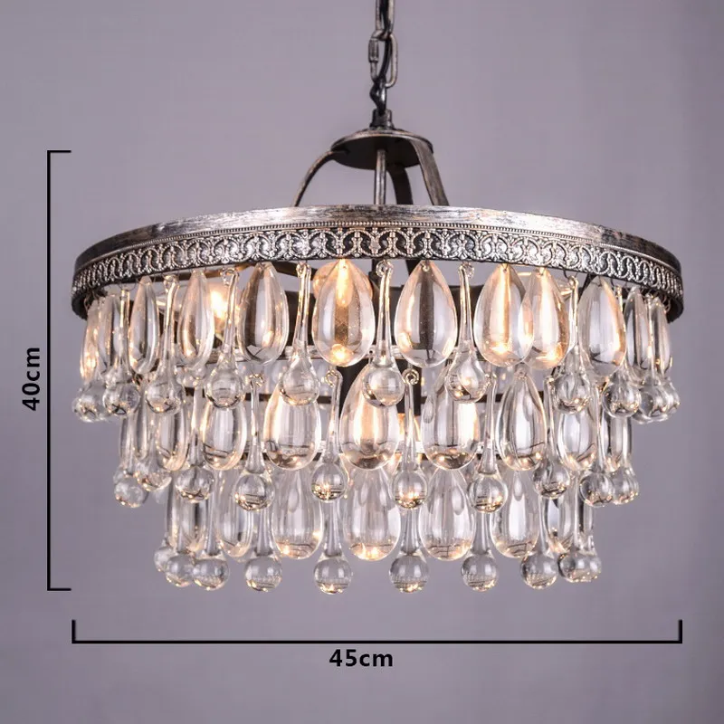 Светодиодный ретро светильник с хрустальными каплями для столовой спальни во