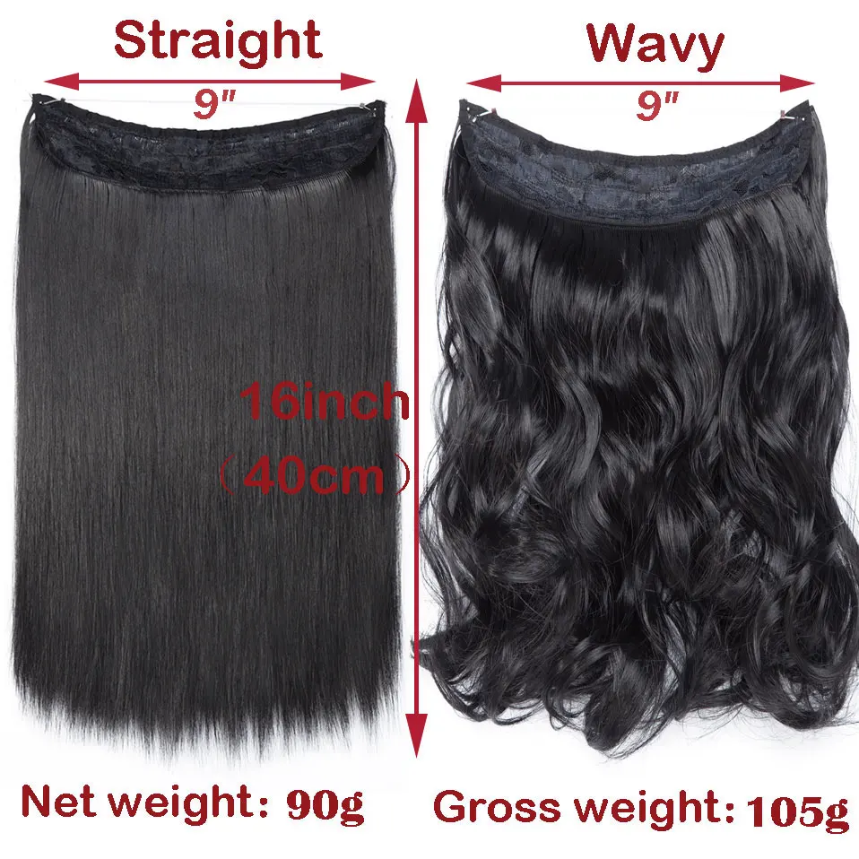 Snoilite 16 Inches Short Wavy Invisible Wire No Clips In Hair