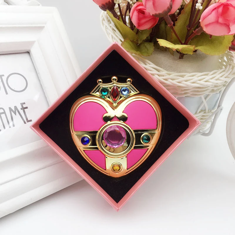 Аниме Сейлор Мун лунный свет память Кристалл розовое сердце макияж зеркальная Коробка Чехол компактное зеркало косплей для женщин косметический подарок