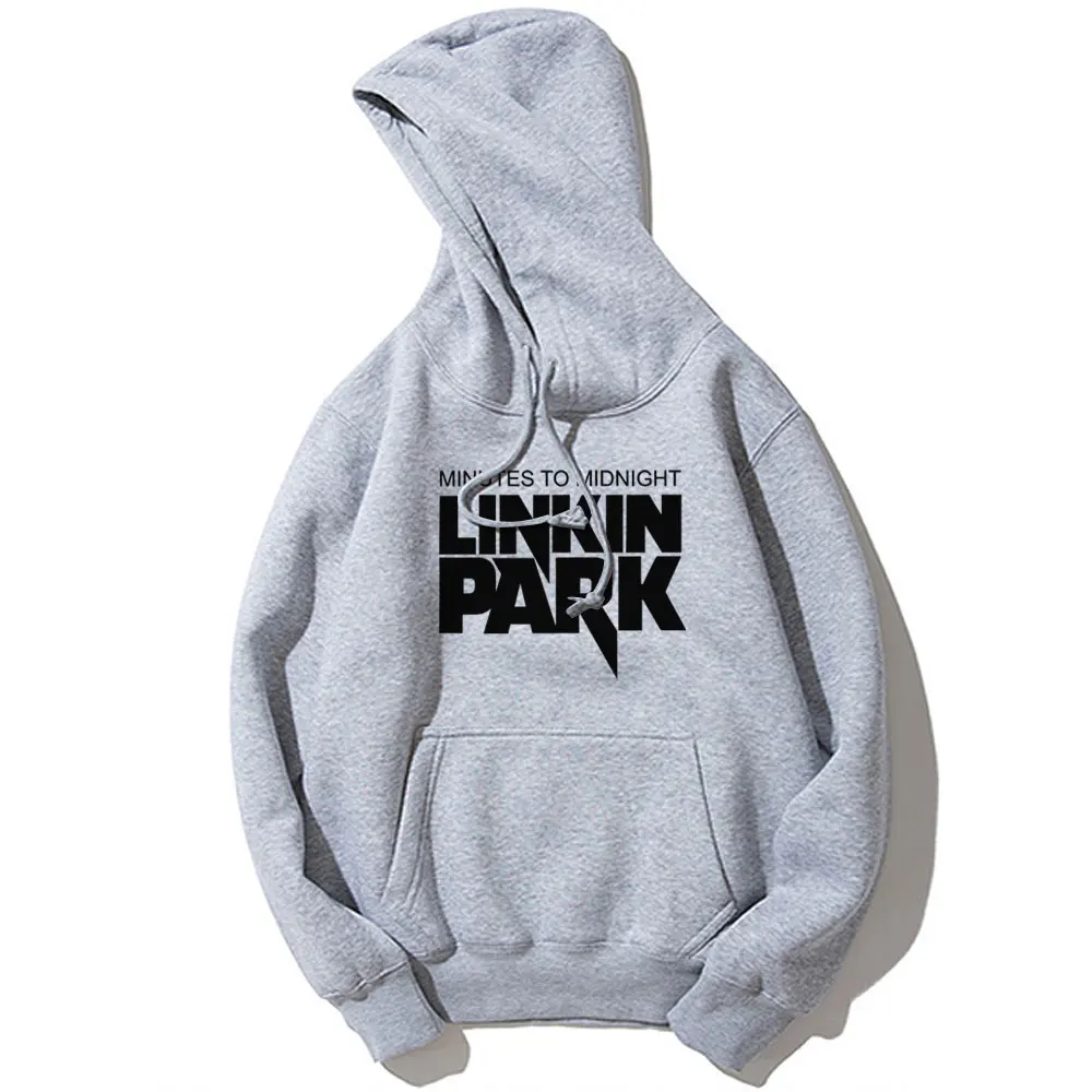 Man Fashion Linkin Park hoodies Autumn winter harajuku hoody streetwear hip-hop tracksuit Mens pullover sweatshirt Plus size 4XL - Цвет: A07-S2-P-Gray