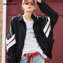 Pioneer camp новая весенняя куртка пальто женская брендовая одежда пара стиль куртка модная Лоскутная Свободная верхняя одежда женская AJK901070S