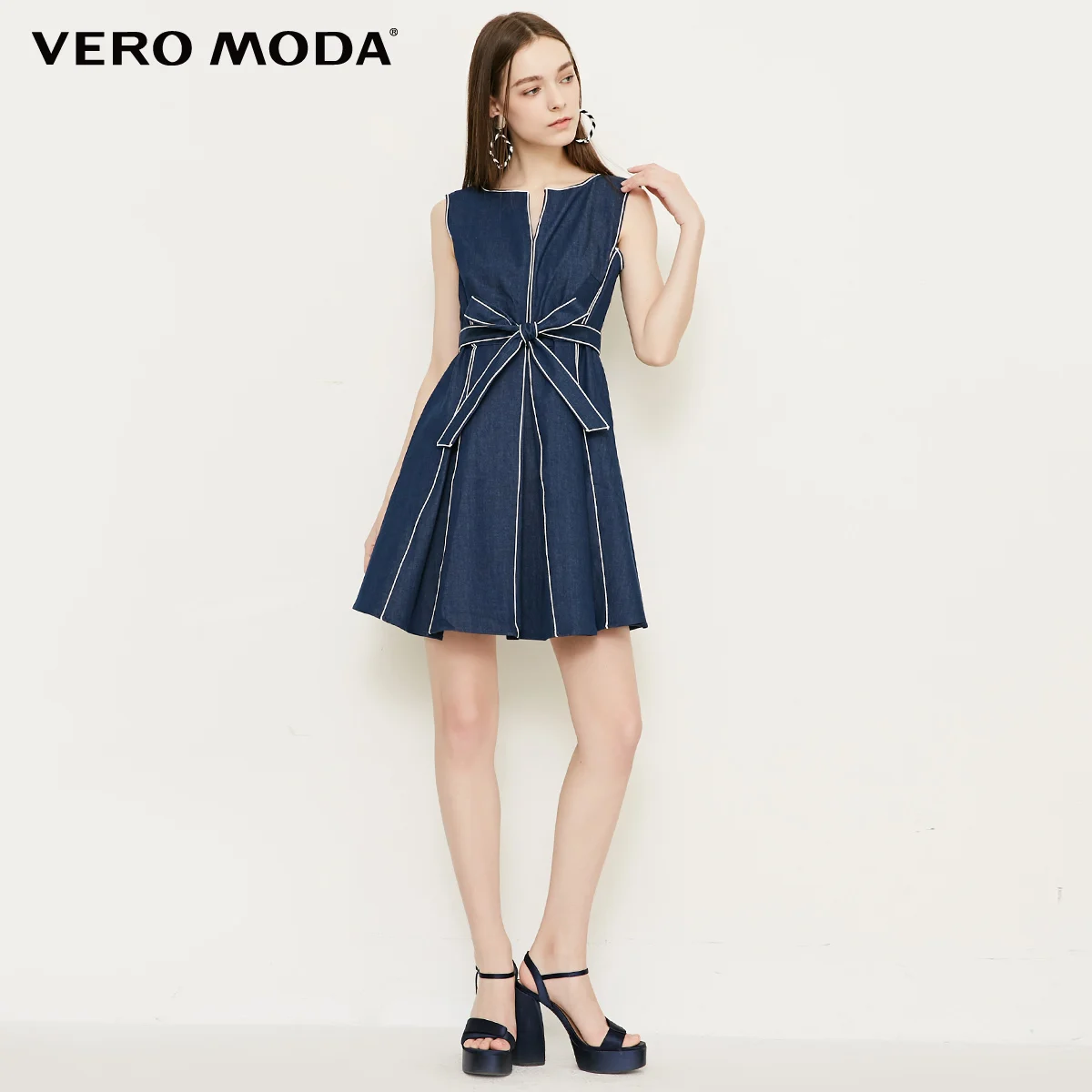 Vero Moda джинсовое платье без рукавов на шнуровке | 318342501