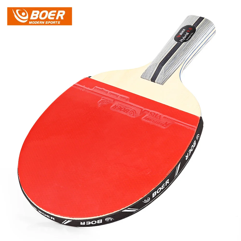 BOER профессиональный настольный теннис ракетки резиновая ракетка для пинг-понга весло с встряхиванием-рукоятка и ручка для ручки с Сумка