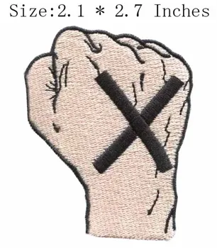 

Hand with a cross 2.1"wide embroidery patch for decoration mariage/wall sticker/zapatillas salomon