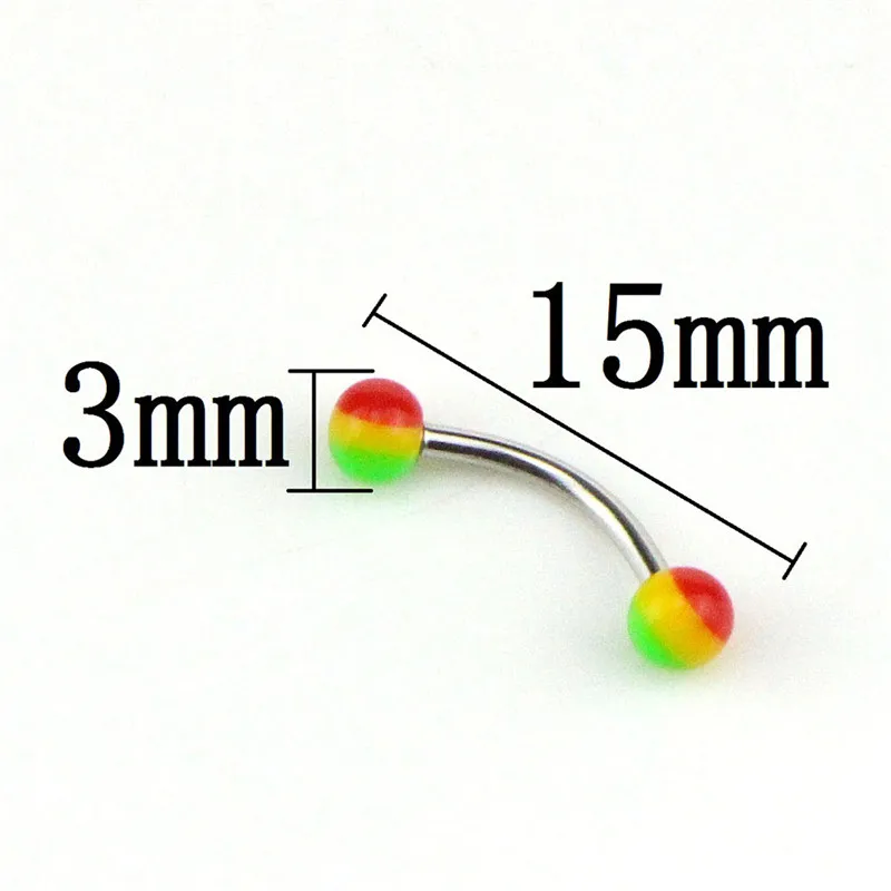 20Pcs Mix Eyebrow Belly Lip Tongue Bar Rings Acrylic Barbell Body Jewelry Stainless Steel Nose Hoop Ring Body Piercing Jewelry