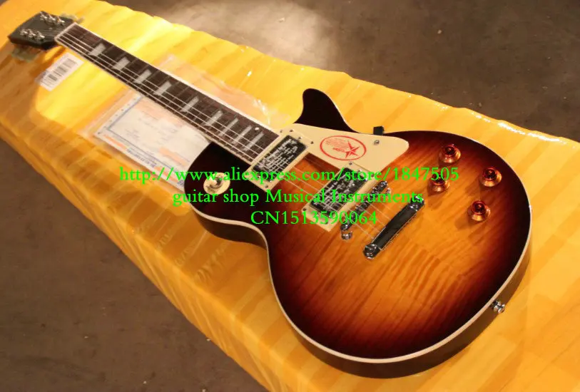 

custom shop standard guitar Tiger Flame top 1959 one-piece neck Electric guitar New Style
