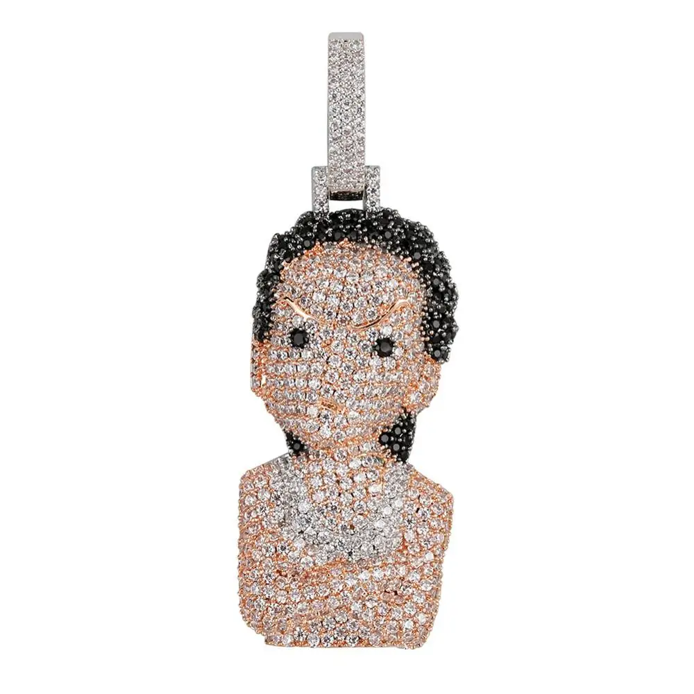 Gucy новое ожерелье с подвеской Gucy из пондока со льдом из микро-камней CZ подвеска Хип-хоп& ожерелье s для мужчин и женщин - Окраска металла: P19010018