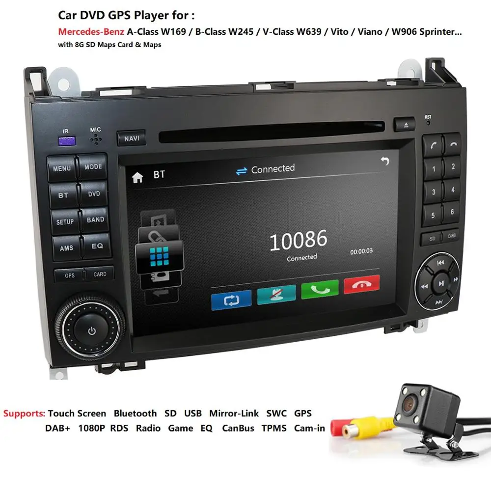 Flash Deal 2 Din 7 Inch Car DVD Player For Mercedes/Benz/Sprinter/W209/W169/Viano/Vito/B200 DAB BT GPS Navigation Radio RDS BT Mirrorlink 2